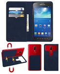 ACM Magic Magnetic 2 in 1 Leather Flip Case/Back Cover Compatible with Samsung Galaxy S4 Active I9295 Mobile Flap Navy Blue