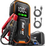 RALXER 1600A Peak 15200mAh Portable Car Jump Starter, Jump Starter Battery Pack (Up to 7.5L Gas or 6.0L Diesel Engine), 12V Battery Jump Starter with Type C-C PD60W (Input/Output) and LED Display