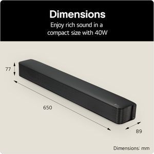 LG SQM1 Bluetooth Soundbar 2.0 Channel – Wireless Audio Speaker