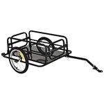 HOMCOM Bike Trailer Cargo in Steel Frame, Extra Bicycle Storage Carrier with Hitch (Black)