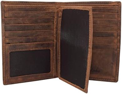 Marshal Bifold Leather RFID Blocking Wallet For Men & Women | Genuine Leather Holder With 20 Slots 2 Bill Compartments & ID Window | Hipster wallet Money Driver’s License Travel & More (Vintage)