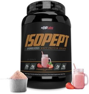 IsoPept Hydrolyzed Whey Protein Powder by EHPlabs - 100% Whey Protein Isolate & Hydrolysate, 25g of Protein, Non-GMO, Gluten Free, Fast Absorbing, Easy Digesting, 25 Serves (Strawberry Milkshake)