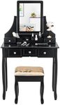 COSTWAY Vanity Desk Set with Mirror