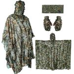 NorthSpoor Ghillie Dress 3D Ghillie Clothing Halloween Camouflage Mesh Airsoft Costume CS Woodland Hunting Suit Hide Outdoor Activities
