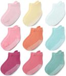 Baby Non Slip Grip Ankle Socks for Infants Toddlers Kids Boys Girls 9 Pack