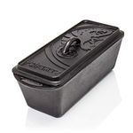 Petromax Loaf Pan with Lid, Large Cast Iron Bakeware Pan with Handles for Campfire or Home Kitchen, Pre-Seasoned, Can Also Use Lid for Cooking, 2.5 Quart