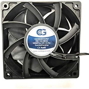 Coolerguys 120mm (120X120X38) High Airflow Waterproof IP67 12v Fan