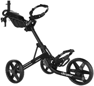 Clicgear Model 4.0 Golf Push Cart, 3-Wheel Foldable Walking Golf Cart (Black)