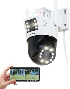 ZOSI C298 MAX 8MP(4MP+4MP) Cámara Vigilancia WiFi Exterior Doble Lente con Enchufe, 2,4G/5G WiFi, Zoom Híbrido 8X, Seguimiento Automático PT, Detección de Persona/Vehículo, Audio Bidireccional