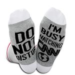 News Lover Do Not Disturb I'm Watching News Funny Socks Great Birthday Christmas Gift For Fans (Watching CN CA)