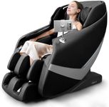 RELX Massage Chair Full Body, Zero Gravity Shiatsu Massage Chair with SL Track, Yoga Stretching, Foot Rollers, Waist Heating, AI Voice Control and Bluetooth (Venus Pro Black)