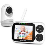 VTimes Video Baby Monitor with Camera and Audio, 3.2" IPS Screen Baby Camera Monitor No WiFi VOX Mode Night Vision Pan-Tilt-Zoom Temperature Display 2 Way Talk Lullaby Feeding Alarm and 1000ft Range