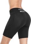 Wulibike Cycling Shorts Women Padded Cycle Shorts for Women with Padding 3D Gel Pad Biking Shorts High Waist Ergonomic Black