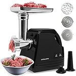 Andrew James Electric Meat Grinder, Sausage Maker, Meats Mincer, Food Grinding, Mincing Machine with Sausages Nozzle and Kibble Attachment, Poweful Copper Motor