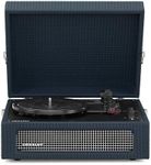 Crosley Voyager Portable Turntable - Bluetooth Record Player, 3-Speed Suitcase Vinyl Player, Home Turntables for Vinyl Records, Built in Stereo Speakers & Bluetooth Receiver, AUX Input, Navy Blue