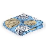 Divine Casa Glace Cotton 120 GSM Super Soft Cloudy Reversible Lightweight Printed Double Bed AC Dohar Blanket for Mild Winter Quilt - (Blue and Beige, 205 x 220, CM)