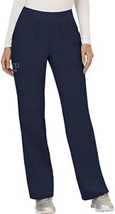 Cherokee Workwear Revolution Pull-On Cargo Scrub Pants for Women, Soft Stretch, WW110, Navy, Small Petite