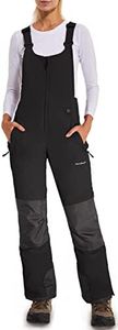 BenBoy Women's Snow Bibs Ski Waterproof Windproof Insulated Overalls Ripstop Snowboard Pants Winter,HXK7667W-Black-M Darkblack