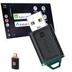 Portronics Tune Lite, Mini 2-in-1 Wireless CarPlay/Android Auto Receiver, Converts Wired to Wireless, Plug & Play, Only for Cars with OEM Installed Wired Android Auto/CarPlay, Android 12+ & iOS 15+