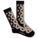 K. Bell Men's Sonora Print Crew Socks 1 Pair, Black, Men's 10-13, Black, 9-13 UK