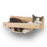 FUKUMARU Cat Hammock Wall Mounted Large Cats Shelf, Modern Beds and Perches, Premium Kitty Furniture for Sleeping, Playing, Climbing, and Lounging, Easily Holds up to 18kg, Black Stripe