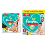 Pampers Diaper Pants, Small, 86 Count & Pampers Baby Dry Pants Diapers Monthly Mega Box, Large, 128 Count