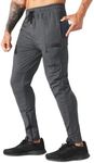 ZENWILL Mens Zip Gym Joggers Track Pants,Men's Casual Workout Sweatpants with Pockets(Dark Grey,XX-Large)