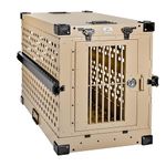 K9 Kennel Boss - Heavy Duty Fully Collapsible Powder-Coated Aluminum Dog Crate - Medium (Tan)