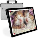 HIUKCOLED Rechargeable A4 Light Pad with Diamond Painting Light Board Storage Bag, Built-in Battery&Magnetic panel, 5-level Brightness Adjustable,Wireless LED Tracing Box for Drawing,Sketching,Tracing