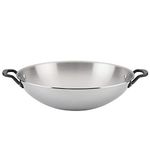 KitchenAid - 5-Ply Clad Polished Stainless Steel Wok, Induction Cooktop Compatible (38cm/15in)