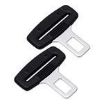 2PACKS Seat Belt Clip, Car Seat Belt Metal Tongue, General seat Belt Metal Buckle, Universal for Most Vehicle (Solid Black)