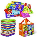 Dr.Rapeti Soft Alphabet Cards for Baby Infant Toddler Kids 26pcs ABC Alphabet Cards 26 Letters Flash Cards with Storage Bag Washable Non-Toxic Early Learning Toy Baby Bath Toy