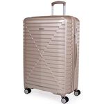 London Fog ABS Hard Shell 28 Inch Suitcase - Large Travel Luggage with 8 Spinner Wheels | TSA Locks Drag Handle Hard Sided Suitcases 4.4 kg Cap 101L Body Height 69cm LFL005 (Large, Champagne)