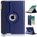 New iPad 9.7 2017 Case, iPad 9.7 2018 Case, iPad Air Case, DN-TECHNOLOGY Auto Sleep/Wake Leather Smart Folio Case-5th/6th Generation-New iPad 9.7 2017/2018 Case, iPad 9.7” Case,(iPad 5/6 Case)(BLUE)