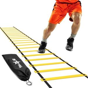 Yes4All Agility Ladder Speed Training Equipment - Speed Ladder for Kids and Adults with Carry Bag - 20 Rungs Yellow