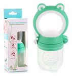 R for Rabbit First Feed Premium Soft Silicon Chewing Soothing Nibbler for Babies | Hygenic & BPA Free| Baby Fruit & Food Veggie Teether | Pacifier/Feeder for Infant 4+ Months (Green)