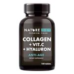 Nature Diet - Collagen with Hyaluronic Acid and Vitamin C, 180 Tablets, 500 mg , Anti Ageing , Hydrolyzed Collagen