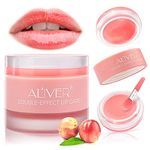 Lip Sleep Mask with Collagen Peptide, Peach Lip Scrub Overnight Moisturizer for Lip Skin Care and Lip Treatment Repairs Dry&Chapped&Peeling&Cracked Lips, a Lip Balm for Lip Care (Peach)