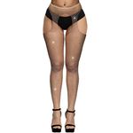 Bangmode Crystal Fishnet Stockings, Women's Sexy Sparkle Rhinestone Stockings, Nude1, One size