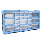 TekBox DIY Tool Bits Storage Organiser Unit - Workshop Parts Craft Box Cabinet (22 Drawer)