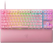 Razer Huntsman V2 TKL Optical Gaming Keyboard: Linear Optical Switches - 8000Hz Polling Rate - Doubleshot PBT Keycaps - Dedicated Media Keys & Dial - Ergonomic Wrist Rest - Snap Tap - Quartz