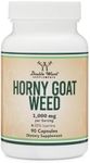 Horny Goat Weed for Men and Women - No Fillers (Max Strength Epimedium Std. to 20% Icariins) 1,000mg per Serving, 90 Capsules (Male Enhancing Supplement) by Double Wood