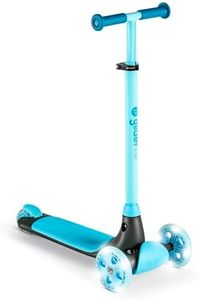 Yvolution Y Glider Kiwi | Three Wheel Kick Scooter for Kids with LED Wheels for Children Age 3+ Years (Blue)