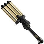 HOT TOOLS Pro Artist 24K Gold Digital 3 Barrel Waver | Long Lasting Defined Waves (Jumbo)
