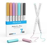 REALIKE Metallic Pens for Cricut Maker 3/Maker/Explore 3/Air 2/Air, Multicolor Marker Pens Set of 7 Pack Drawing Coloring Pens Compatible with Cricut Machine (1.0 Tip)