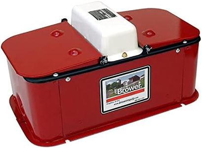 Brower Polyurethane Foam Insulated Galvanized Steel Electric Heated Livestock Pig Waterer with Lid and Mud Grates for 150 Hogs, Red
