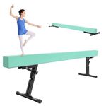 LN COZY CORNER Gymnastics Beam with 5 heights Adjustable 8ft Balance Beam Home Gym Equipment for All Gymnastic (Green)