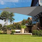 Greenbay Sun Shade Sail Outdoor Garden Patio Party Sunscreen Awning Canopy 98% UV Block Triangle Anthracite With Free Rope(5x5x5m)