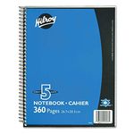 Hilroy Coil 5-subject Notebook, Wide Ruled, 10.5 X 8 Inches, 180 Sheets / 360 Pages, Assorted Colour Covers, 1-Notebook, (05693)