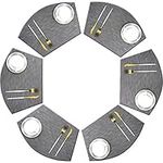 Bright Dream Wedge Placemats for Round Dining Table Woven Vinyl Easy Wipe Plastic OutdoorPlacemats Non Slip Table Mats Set of 6（Grey）